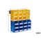 Triton Products Wall Storage Unit W/ (12) Small Yellow Bins, (12) Medium Blue Bins, Wall Mount Rails 3-1020YBWS - alternate 3